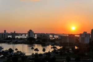 Bay Plaza Condos in Downtown Sarasota Sunset