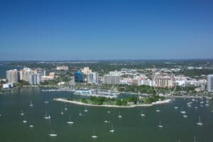 Dolphin Tower in Downtown Sarasota Condos for Sale Aerial