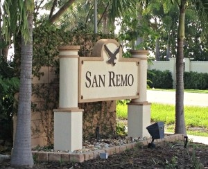 San Remo Estates in Sarasota - Entrance Sign