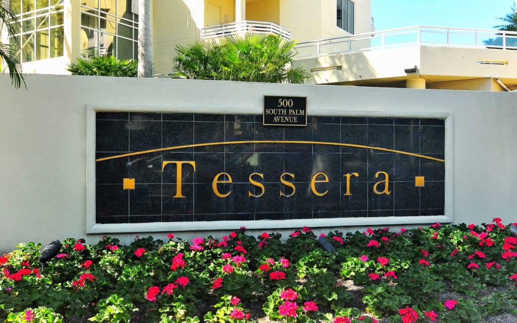 Tessera Sarasota Condos for Sale | Downtown Sarasota 3 Tessera in Sarasota Condos for Sale Entrance Sign