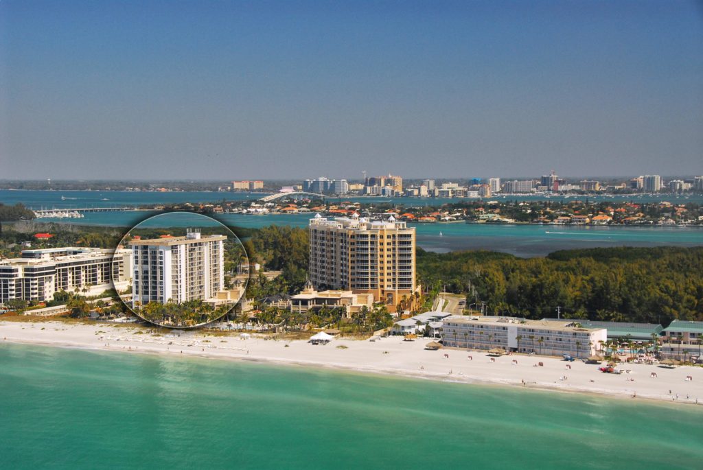 Lido Beach Club Condos for Sale | Lido Key Florida 3 Lido Beach Club Condos for Sale Aerial
