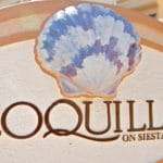 Coquille on Siesta Key Entrance Sign
