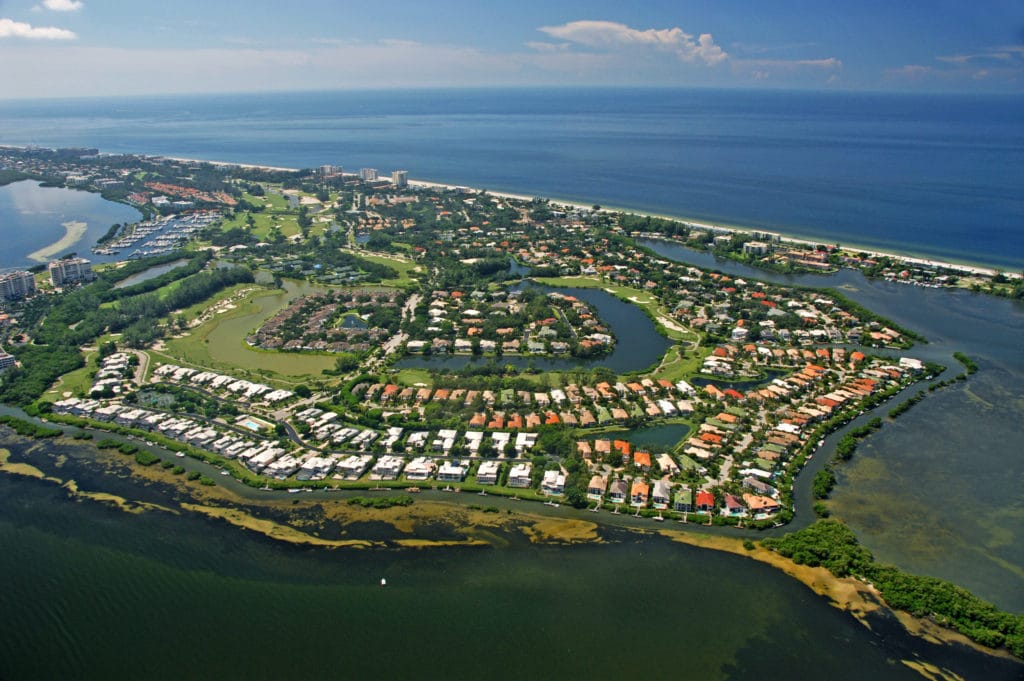 Bay Isle Longboat Key Aerial Shot Homes for Sale