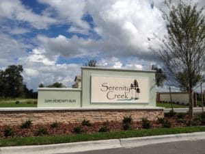 Serenity Creek in Bradenton Entrance Sign