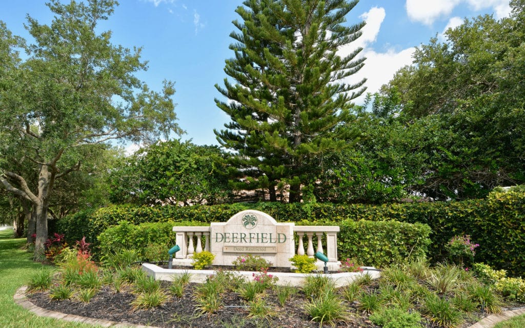 Deerfield Homes for Sale | Sarasota Florida 1 Deerfield Neighborhood in Sarasota Entrance Sign