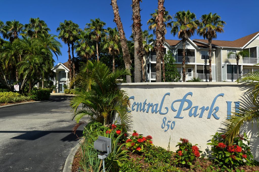 Central Park II in Downtown Sarasota Entrance Sign