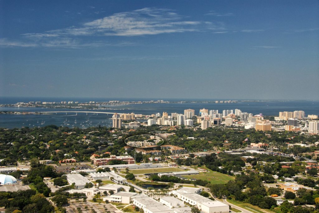 Central Park in Downtown Sarasota Condos for Sale Aerial 1