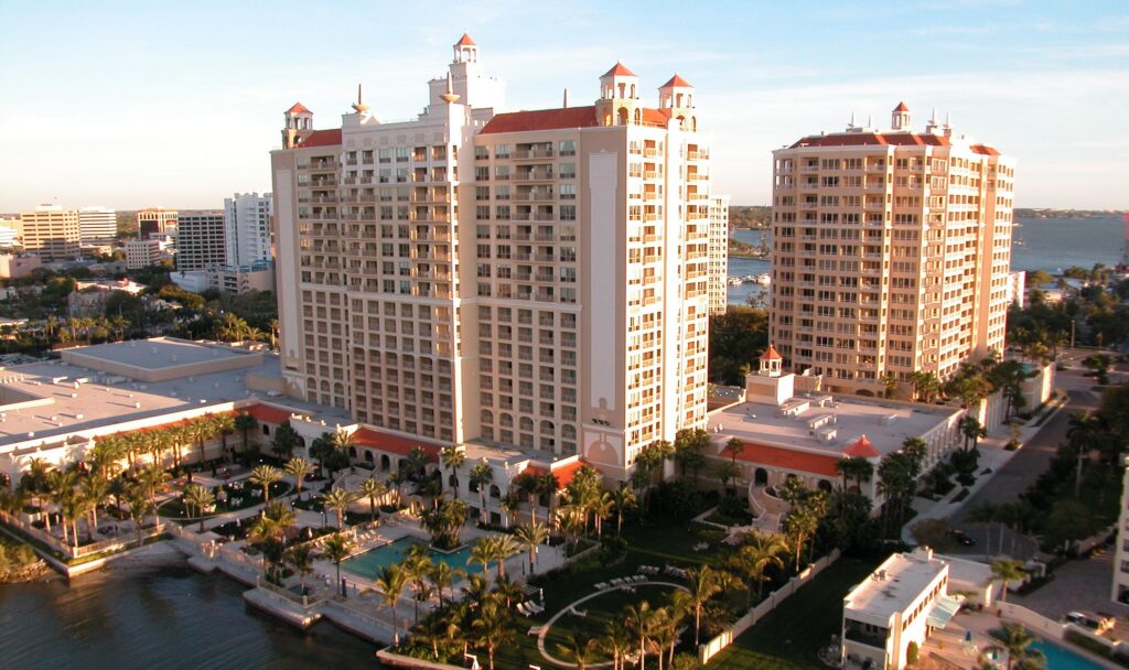 Ritz Carlton in Downtown Sarasota Condos for Sale Aerial