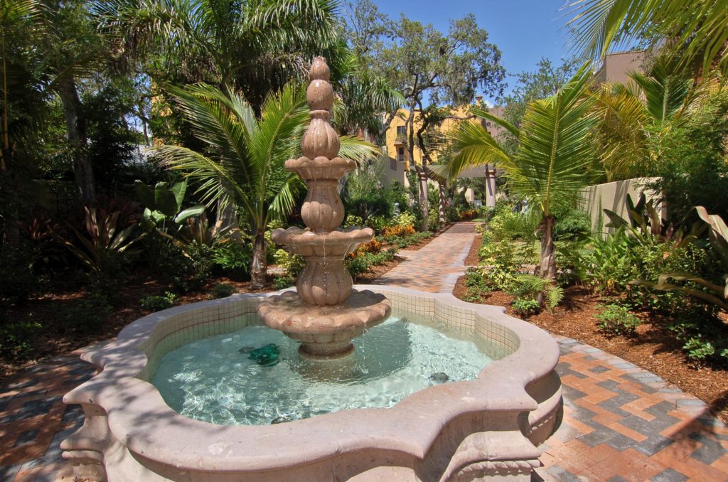 Burns Court Villas in Downtown Sarasota Fountain 2